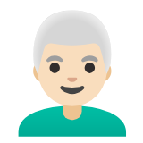 Google(Android) Man: Light Skin Tone, White Hair Emoji