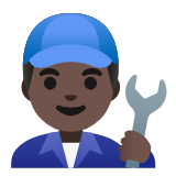 Google(Android) Man Mechanic: Dark Skin Tone Emoji