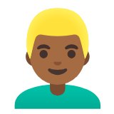 Google(Android) Man: Medium-Dark Skin Tone, Blond Hair Emoji