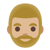 Google(Android) Man: Medium-Light Skin Tone, Beard Emoji