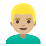 Google(Android) Man: Medium-Light Skin Tone, Blond Hair Emoji