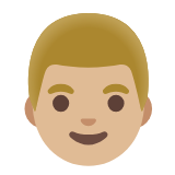 Google(Android) Man: Medium-Light Skin Tone Emoji