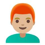 Google(Android) Man: Medium-Light Skin Tone, Red Hair Emoji