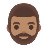 Google(Android) Man: Medium Skin Tone, Beard Emoji