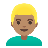 Google(Android) Man: Medium Skin Tone, Blond Hair Emoji