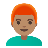 Google(Android) Man: Medium Skin Tone, Red Hair Emoji