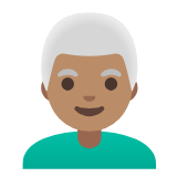 Google(Android) Man: Medium Skin Tone, White Hair Emoji