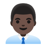 Google(Android) Man Office Worker: Dark Skin Tone Emoji