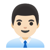 Google(Android) Man Office Worker: Light Skin Tone Emoji