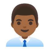 Google(Android) Man Office Worker: Medium-Dark Skin Tone Emoji