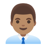 Google(Android) Man Office Worker: Medium Skin Tone Emoji