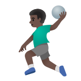 Google(Android) Man Playing Handball: Dark Skin Tone Emoji