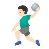 Google(Android) Man Playing Handball: Light Skin Tone Emoji