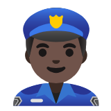 Google(Android) Man Police Officer: Dark Skin Tone Emoji