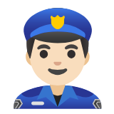 Google(Android) Man Police Officer: Light Skin Tone Emoji