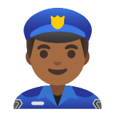 Google(Android) Man Police Officer: Medium-Dark Skin Tone Emoji