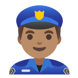 Google(Android) Man Police Officer: Medium Skin Tone Emoji