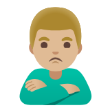 Google(Android) Man Pouting: Medium-Light Skin Tone Emoji