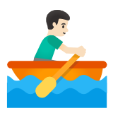 Google(Android) Man Rowing Boat: Light Skin Tone Emoji