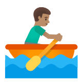 Google(Android) Man Rowing Boat: Medium Skin Tone Emoji