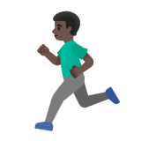 Google(Android) Man Running: Dark Skin Tone Emoji