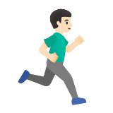 Google(Android) Man Running Facing Right: Light Skin Tone Emoji