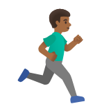 Google(Android) Man Running Facing Right: Medium-Dark Skin Tone Emoji