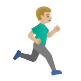 Google(Android) Man Running Facing Right: Medium-Light Skin Tone Emoji