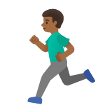 Google(Android) Man Running: Medium-Dark Skin Tone Emoji