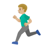 Google(Android) Man Running: Medium-Light Skin Tone Emoji