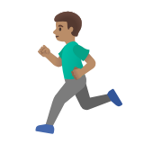 Google(Android) Man Running: Medium Skin Tone Emoji