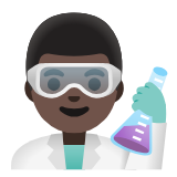 Google(Android) Man Scientist: Dark Skin Tone Emoji