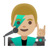 Google(Android) Man Singer: Medium-Light Skin Tone Emoji