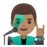 Google(Android) Man Singer: Medium Skin Tone Emoji