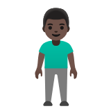 Google(Android) Man Standing: Dark Skin Tone Emoji