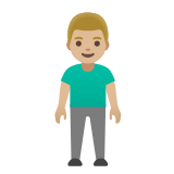 Google(Android) Man Standing: Medium-Light Skin Tone Emoji