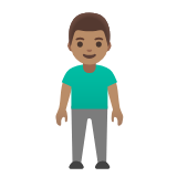 Google(Android) Man Standing: Medium Skin Tone Emoji