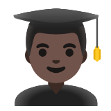 Google(Android) Man Student: Dark Skin Tone Emoji