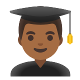 Google(Android) Man Student: Medium-Dark Skin Tone Emoji