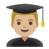 Google(Android) Man Student: Medium-Light Skin Tone Emoji