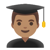 Google(Android) Man Student: Medium Skin Tone Emoji