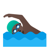 Google(Android) Man Swimming: Dark Skin Tone Emoji