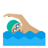 Google(Android) Man Swimming: Medium-Light Skin Tone Emoji