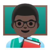 Google(Android) Man Teacher: Dark Skin Tone Emoji