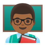 Google(Android) Man Teacher: Medium-Dark Skin Tone Emoji