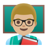 Google(Android) Man Teacher: Medium-Light Skin Tone Emoji