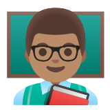 Google(Android) Man Teacher: Medium Skin Tone Emoji