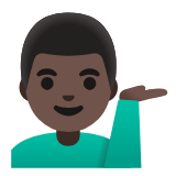 Google(Android) Man Tipping Hand: Dark Skin Tone Emoji