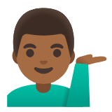 Google(Android) Man Tipping Hand: Medium-Dark Skin Tone Emoji