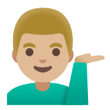 Google(Android) Man Tipping Hand: Medium-Light Skin Tone Emoji